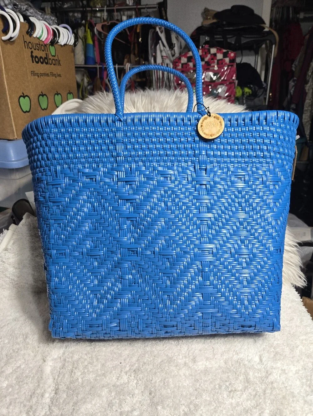 Maria Victoria Azucena Tall PVC Tote Bag Made New